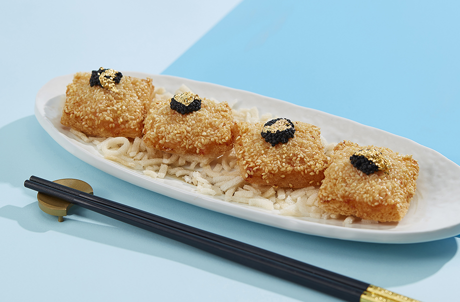 Prawn Toast with Fish Roe